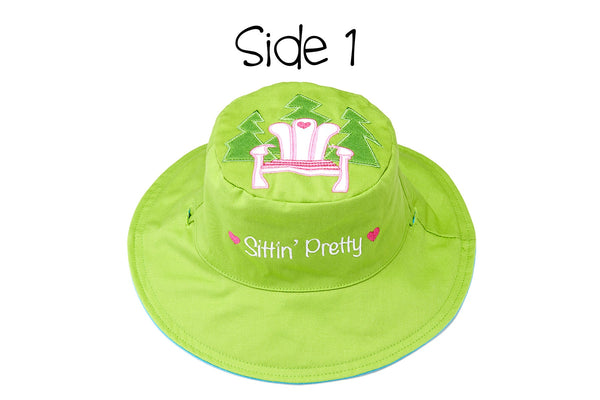Reversible Baby & Kids Sun Hat - Muskoka Chair & Flip Flops