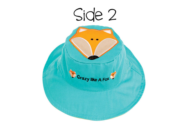 Reversible Baby & Kids Sun Hat - Raccoon & Fox
