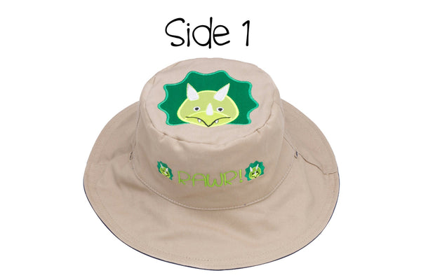 Reversible Baby & Kids Sun Hat - Dinosaurs