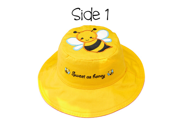 Reversible Baby & Kids Sun Hat - Bee & Ladybug