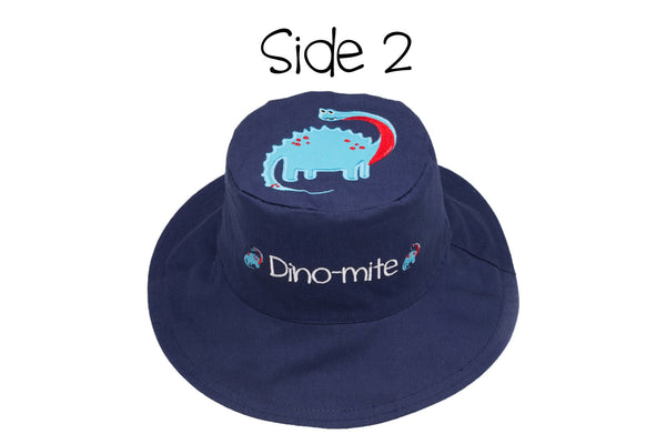 Reversible Baby & Kids Sun Hat - Dinosaurs
