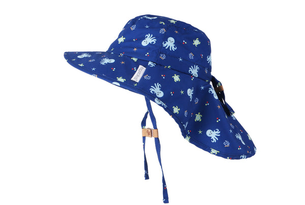 Baby/Kids Sun Hat with Neck Cape - Octopus